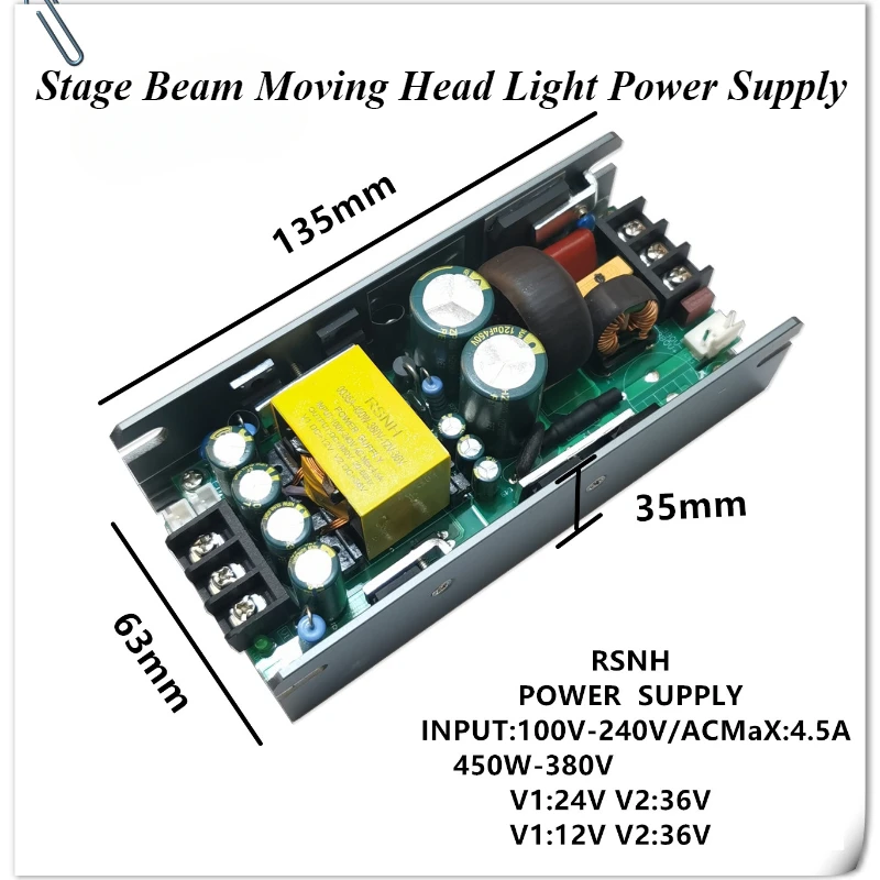 RS 150w 450w 500w 650w 380v12v24v36v haz de escenario luz con cabezal móvil fuente de alimentación mantenimiento accesorios de repuesto