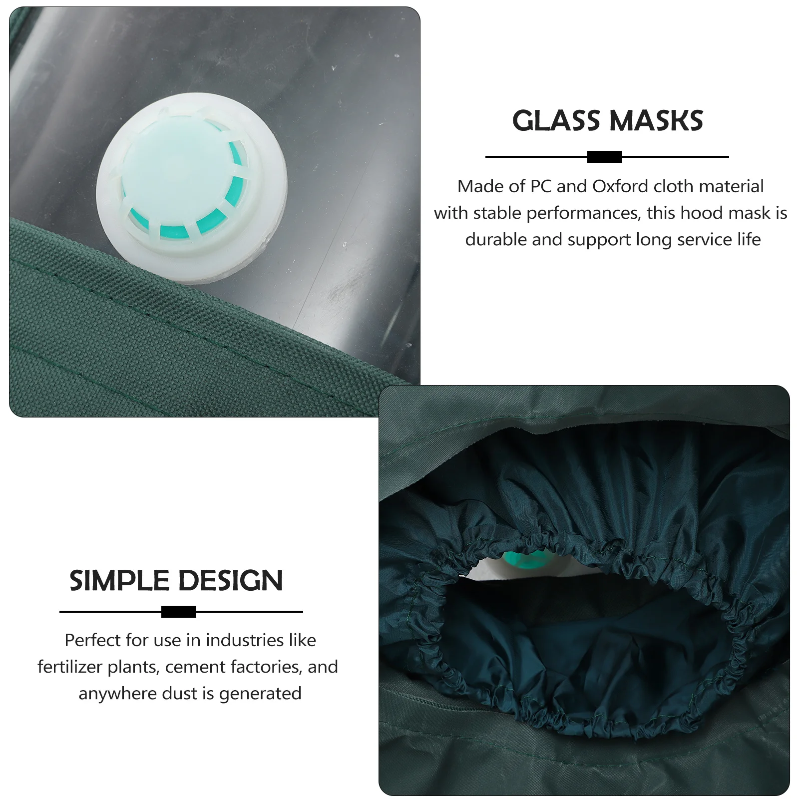 

Sand Hood Anti-Dust Mask Oxford Cloth Face Protector Transparent Screen Wide Field of View Breathing Valves Industry