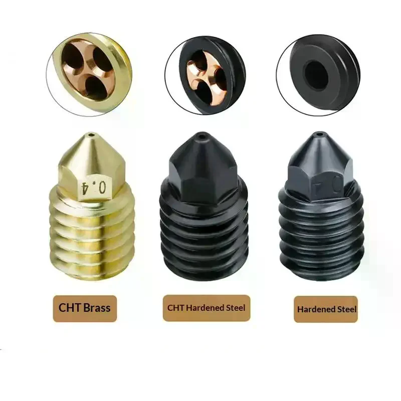 Multiple Caliber 3D Printer Hotend Replacement X1 P1P CHT High Flow Nozzle Brass Hardened Steel Print Head For Bambu Lab 1Pcs