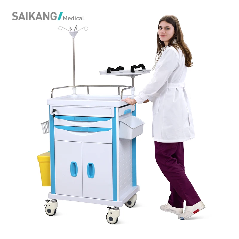 SKR-ET625-1  Emergency Hospital ABS Hospital Clinical Trolley With Drawers