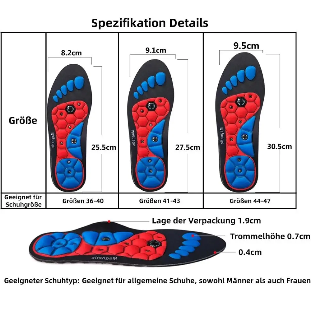 1Pair EVA Orthopedic Insoles Breathable Pain Relief Massage Shoe Insoles Shock Absorbing Blood Circulation