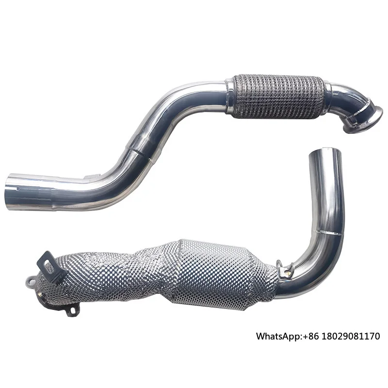 For Benz CLA220 CLA250 2.0T exhaust downpipe Stainless Steel performance Exhaust catless Downpipe with Heat shield