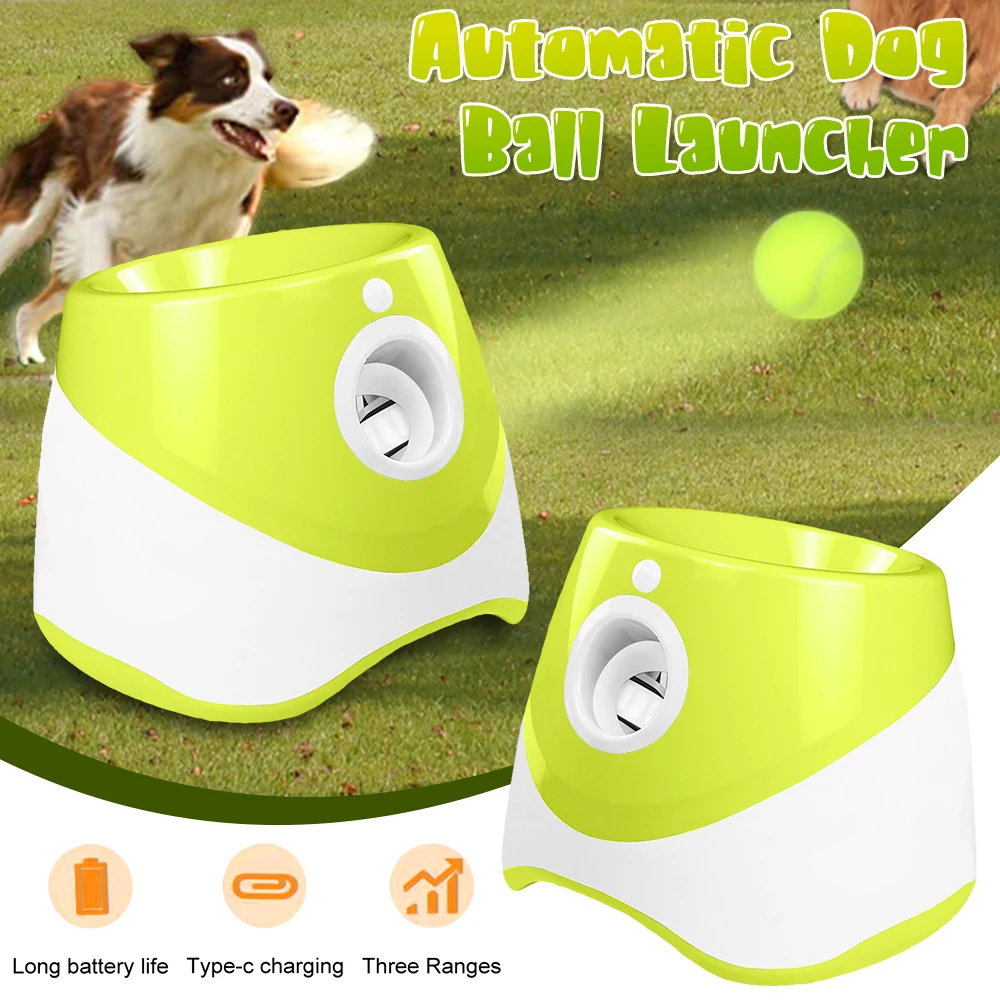 

Automatic Dog Tennis Ball Launcher Rechargeable USB Interactive Thrower Interactive Catapult Device for Medium Large Dog Pet Toy