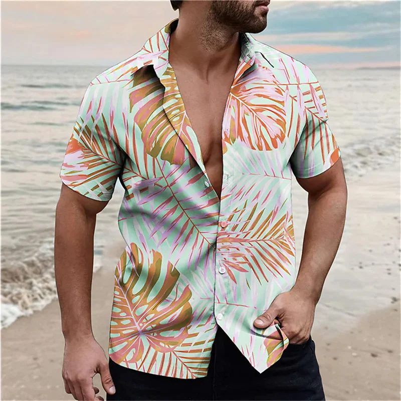 2024 Hawaiian Men's Shirt HOLIDAY Oversized Flower Casual Vintage Short Sleeve Clothes Tops Streetwear Fashion Harajuku Tiki