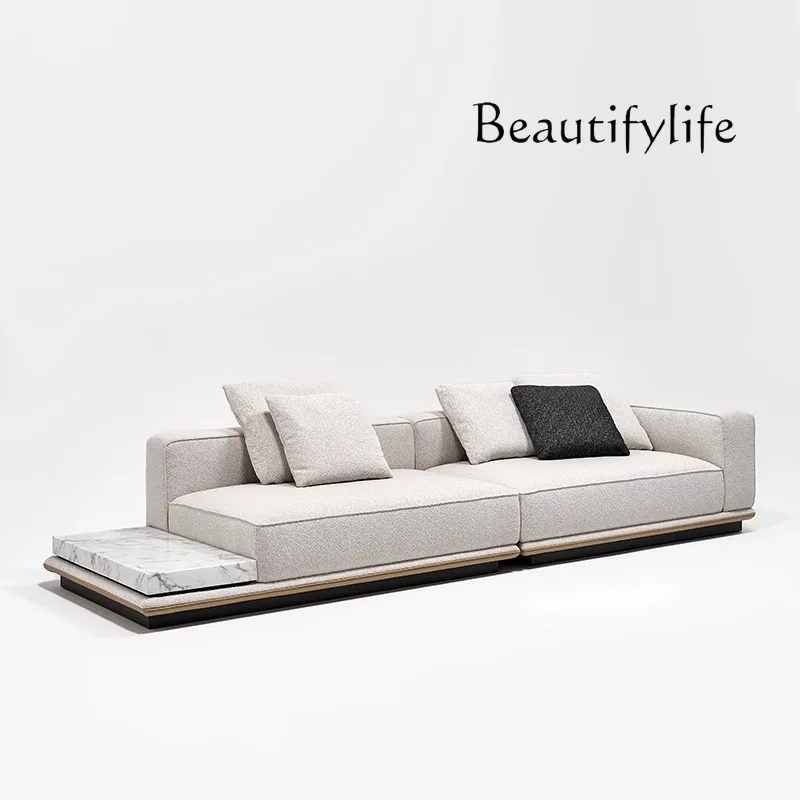 Horizon Sofa Straight Row Living Room Italian Minimalist Fabric Sofa High-End Cotton and Linen Three New