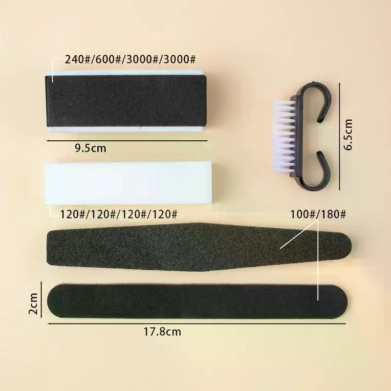 Nail Art Beginner Tool Set Multi Grit Buffing Blocks Nail Files Dust Brush for Home DIY Manicure Pedicure Daily Use