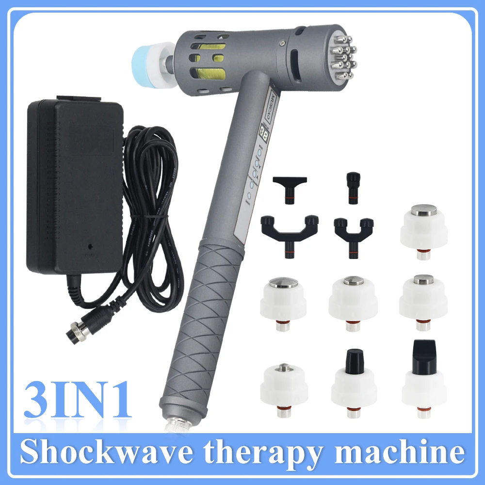 Professional 3 in 1 Shockwave Therapy Machine ED Treatment Pain Relief Body Relaxation Physiotherapy Shock Wave Equipment