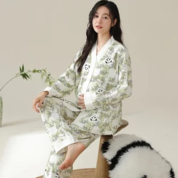 Printed Modal Nursing Sleepwear for Maternity Autumn Spring Breastfeeding Cardigan Pajamas Suits Pregnancy Hospital Homewear