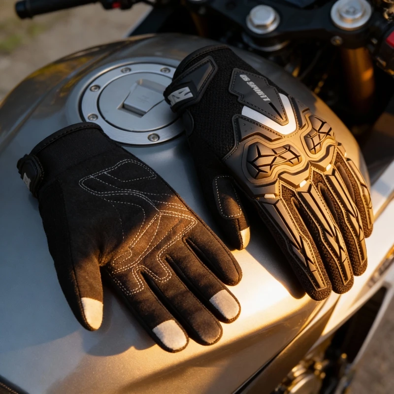 

Летние дышащие мотоциклетные перчатки для мужчин и женщин, сетчатые, полнопальцевые, унисекс, для городской езды на велосипеде, с защитой от падений, для мотокросса