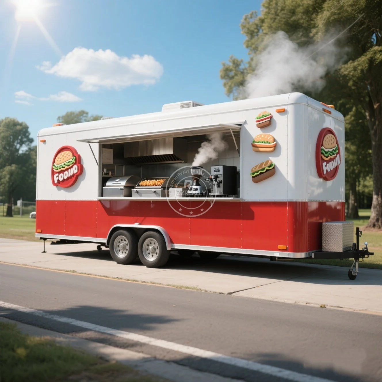 

2025 Street Sale use BBQ Food trailer Factory Mobile Pizza Food Truck Outdoor Mobile Food Trailer