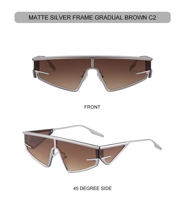Y2K Punk Quadratische Schild Sonnenbrille Männer 2025, Luxus Marke Vintage Unregelmäßige Steampunk Winddicht Sonnenbrille für Frauen Shades UV400 – Detail 16