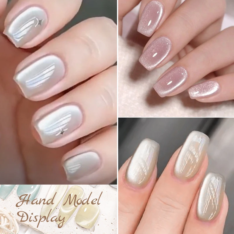 MSRUIOO 8 مللي طلاء أظافر جل مغناطيسي على شكل قطة ضوء القمر وردي فضي أصفر أخضر شبه شفاف UV جل LED تصميم Vanrish مانيكير