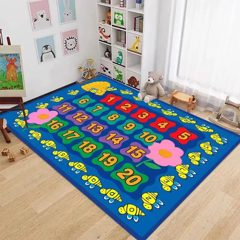 Play Rug Playroom Floor Mat Alphabet Numbers Animals Educational Area Crawling Rugs Room Classroom Nursery BedRoom Decor Carpet