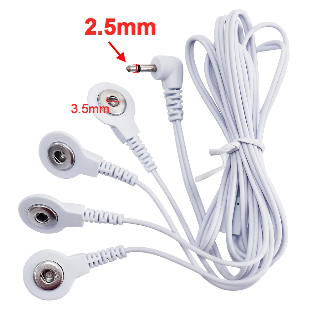 2 Way+4-Way Electrode Wire Button Cable For EMS Muscle Stimulator Electrode Pads TENS Unit Massage Machine Lead Wires Cables