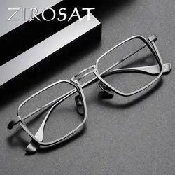 ZIROSAT NEW Optical Glasses DLX125 Titanium Full-rim Frame Prescription Eyeglasses Rx Men Glasses for Male Eyewear
