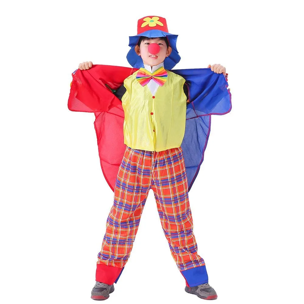 Kinder Clown Anzug Bühnenkostüm Halloween Cosplay Frack Zirkus Thema Par Wear Baumwolle Traditionelles Chinesisch...