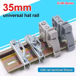 35mm Universal Hat Rail DIN Rail Terminal Blocks End Bracket Terminal Mounting For C45 Terminal Blocks Contactor Din Rail