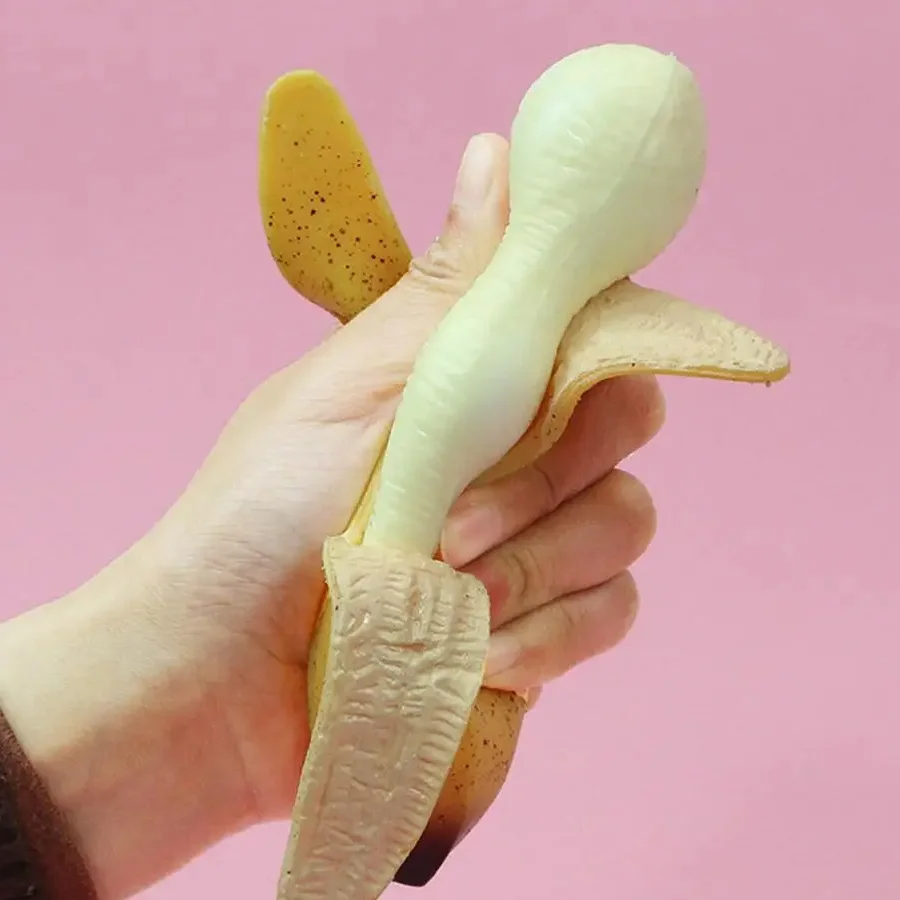 Balles anti-Stress Squishy aux fruits mignons, jouet sensoriel à presser, soulagement du Stress, jouet à main Anti-anxiété, banane extensible, jouet à montée lente