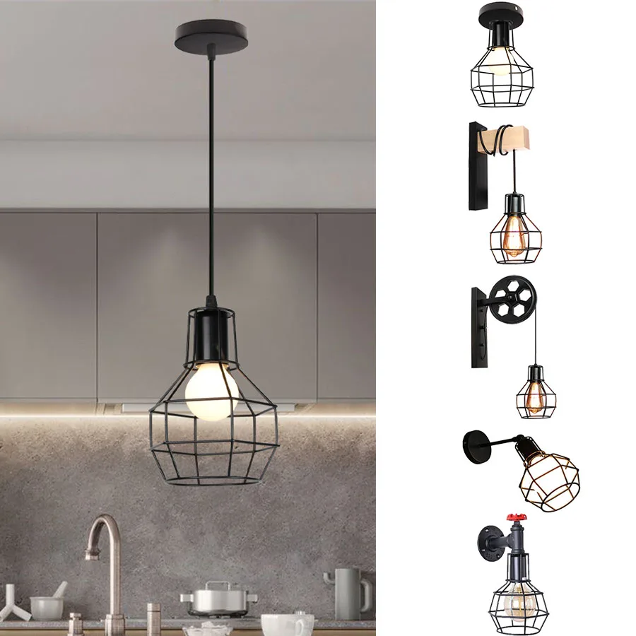 retro ferro forjado lampada pingente de madeira braco pendurado luz parede industrial luz teto para o quarto sala jantar corredor loft luminaria 01