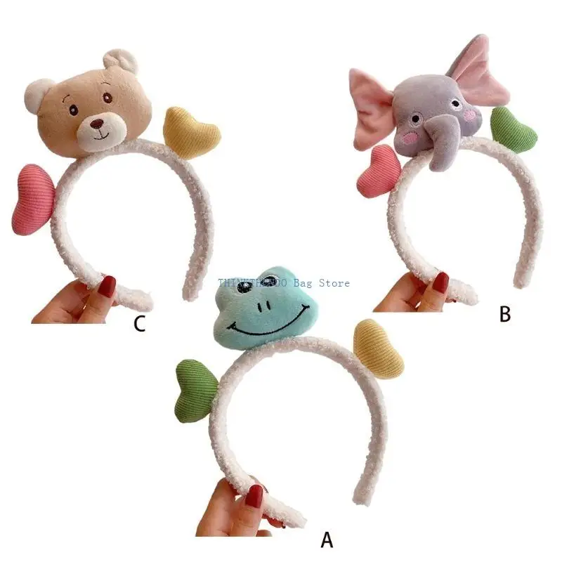 

340D Soft for Frog Headband Cartoon Elephant Headband Makeup Hairband Lovely Photo Pr