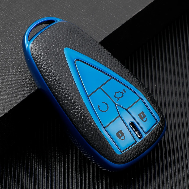 TPU Leder Auto Schlüssel Fall Volle Abdeckung Shell Für Changan CS35PLUS CS55PLUS CS75PLUS 2019 - 2020 4 5 Tasten Schutz