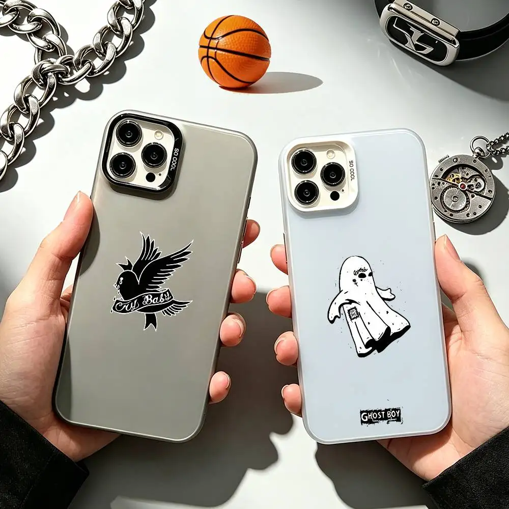 Funda para Teléfono con el Logotipo de Homenaje al Rapero Lil Peep para iPhone 17, 16, 15, 14, 13, 12 Plus, Pro Max, XS, Funda Plateada Colorida