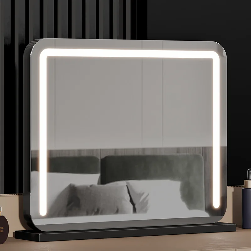 مرآة ماكياج ذكية ذات حجم كبير قابلة للدوران مع مرآة طاولة المكتب ذات قاعدة المصباح للاستخدام المنزلي الإضاءة الذكية #5