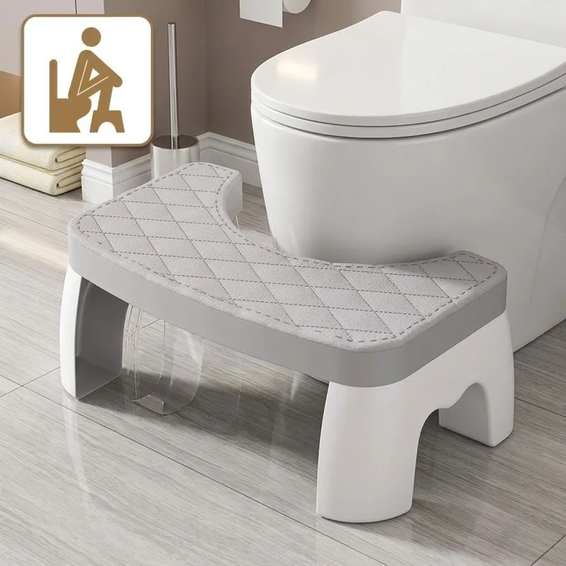 Universal Toilet Squat Stool, Waterproof Non-Slip Foot Rest, U-Shaped Bathroom Step Stool for Adults, Kids, Seniors & Pregnancy