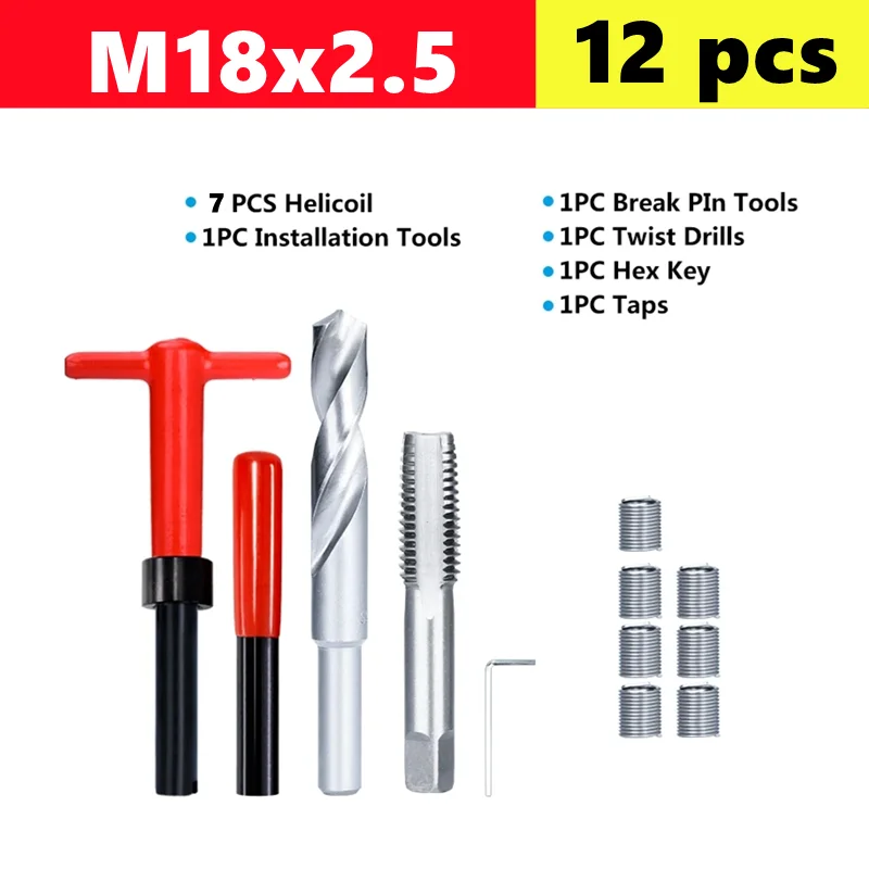 25/75/131pcs draadreparatieset M2-M24, gebruikt om beschadigde draad te repareren, aapmoersleutel, Fried Dough Twists bit handgereedschap