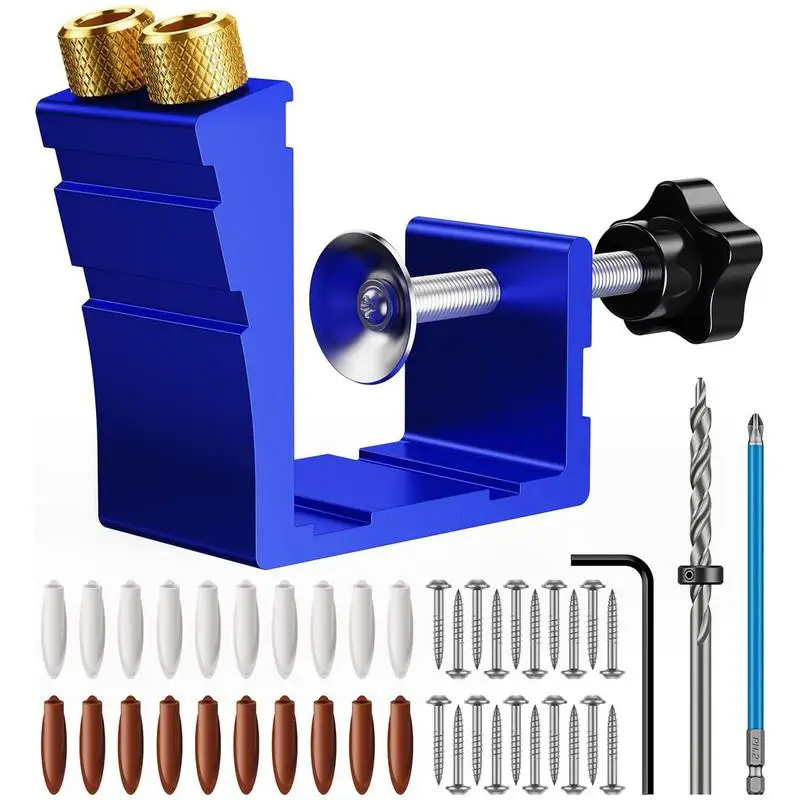 

Inclined Hole Drilling Positioner 46pcs Inclined Hole Wood Dowel Jig Angle Carpentry Locator Jig Accurate Woodwork Guides For