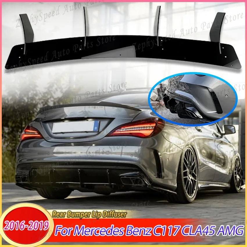 

Car Rear Bumper Lip Diffuser Blade Splitters Spoiler For Mercedes Benz C117 CLA45 AMG 2016-2019 Car Accessories Body Kit Tuning