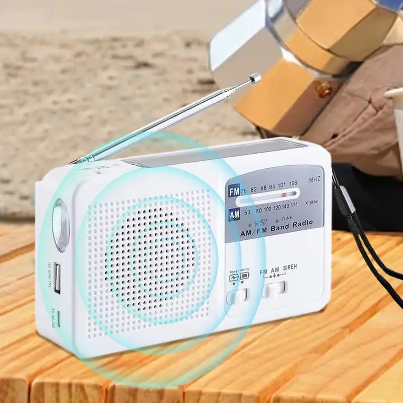 Радио на солнечной батарее для выживания на открытом воздухе, портативное оборудование для приема вещания, уличный аудиоплеер с фонариком для пеших прогулок, путешествий