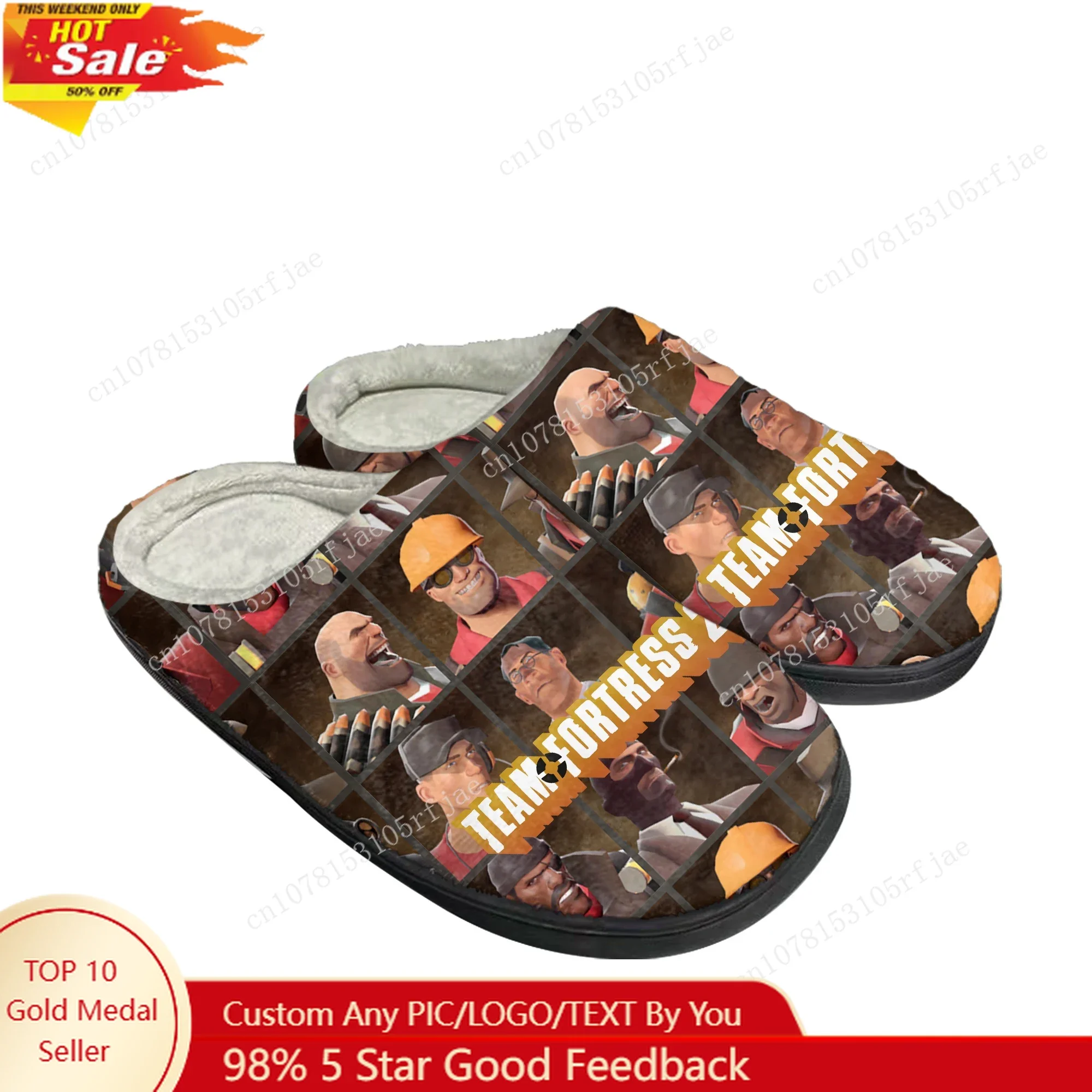 

Team Fortress 2 Home Cotton Slippers Cartoon Game Mens Womens Plush Bedroom Casual Fashion Keep Warm Shoes Tailor Made Slipper