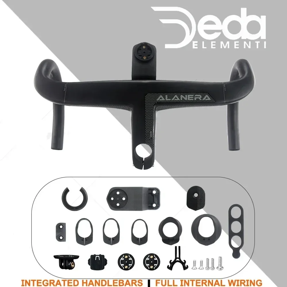 DEDA ALAENRA Full Internal Wiring Bicycle Integrated Handlebar Carbon Road Handlebar With  Computer Mount Bike Accessories