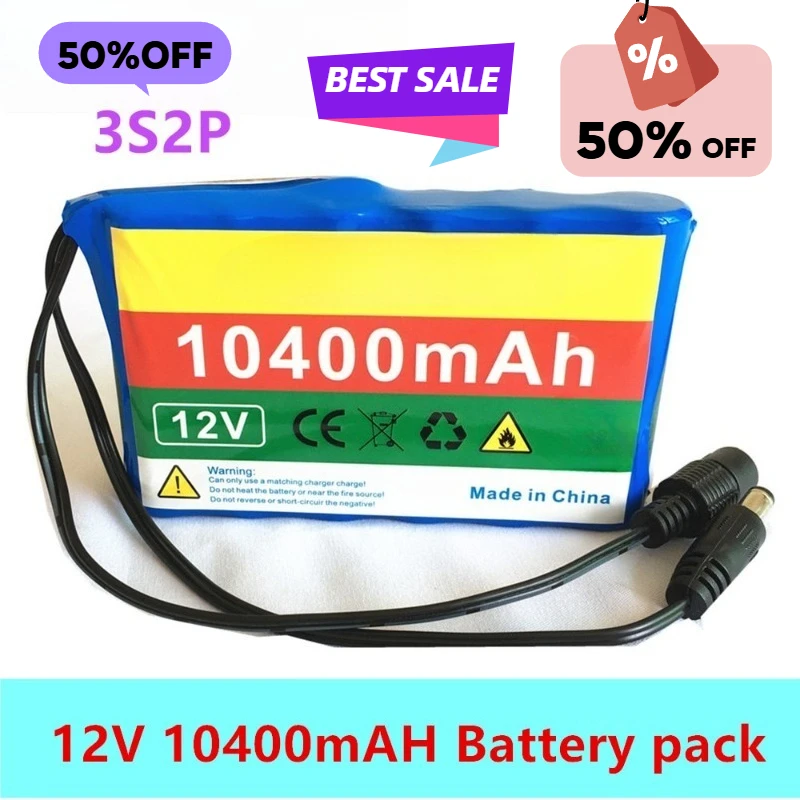 

12V 10400mAh 18650 Rechargeable Battery with BMS Lithium Battery Protection Board