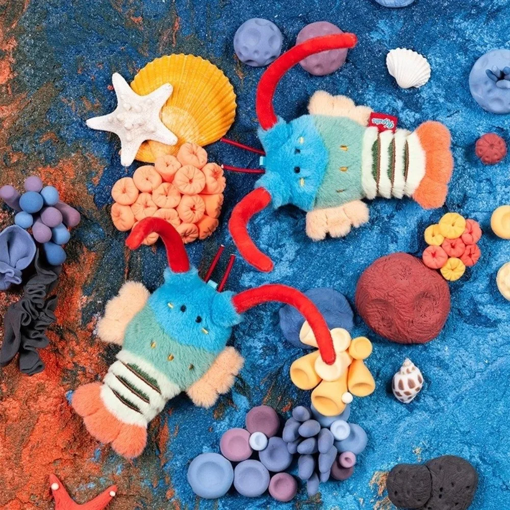 

Soft Ocean Animal Keychain Lobster Kawaii Fluffy Octopus Keyring Collection PP Cotton Cartoon Plush Pendant Birthday Gift
