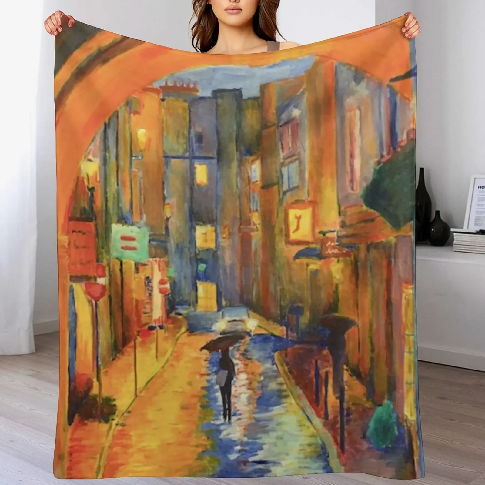 

City Rain Throw Blanket Travel Kid'S Bed linens Decorative Sofa Blankets