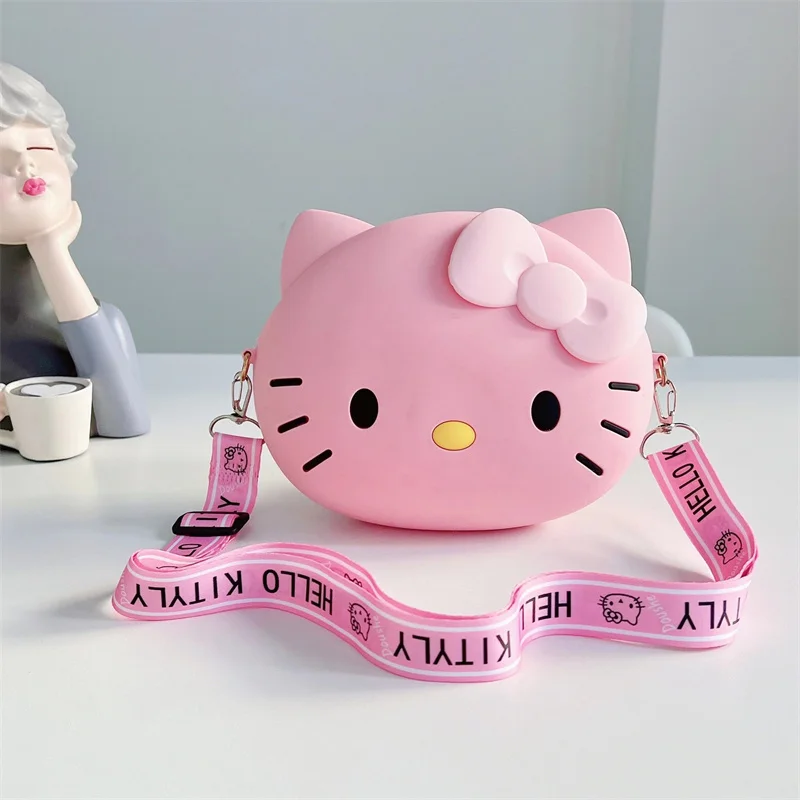 Sanrio Hello Kitty Silicone Zero Wallet Cute Girl&Child Cartoon Messenger Bag Kawaii Bluetooth Earphone Bag Holiday Gifts Toys