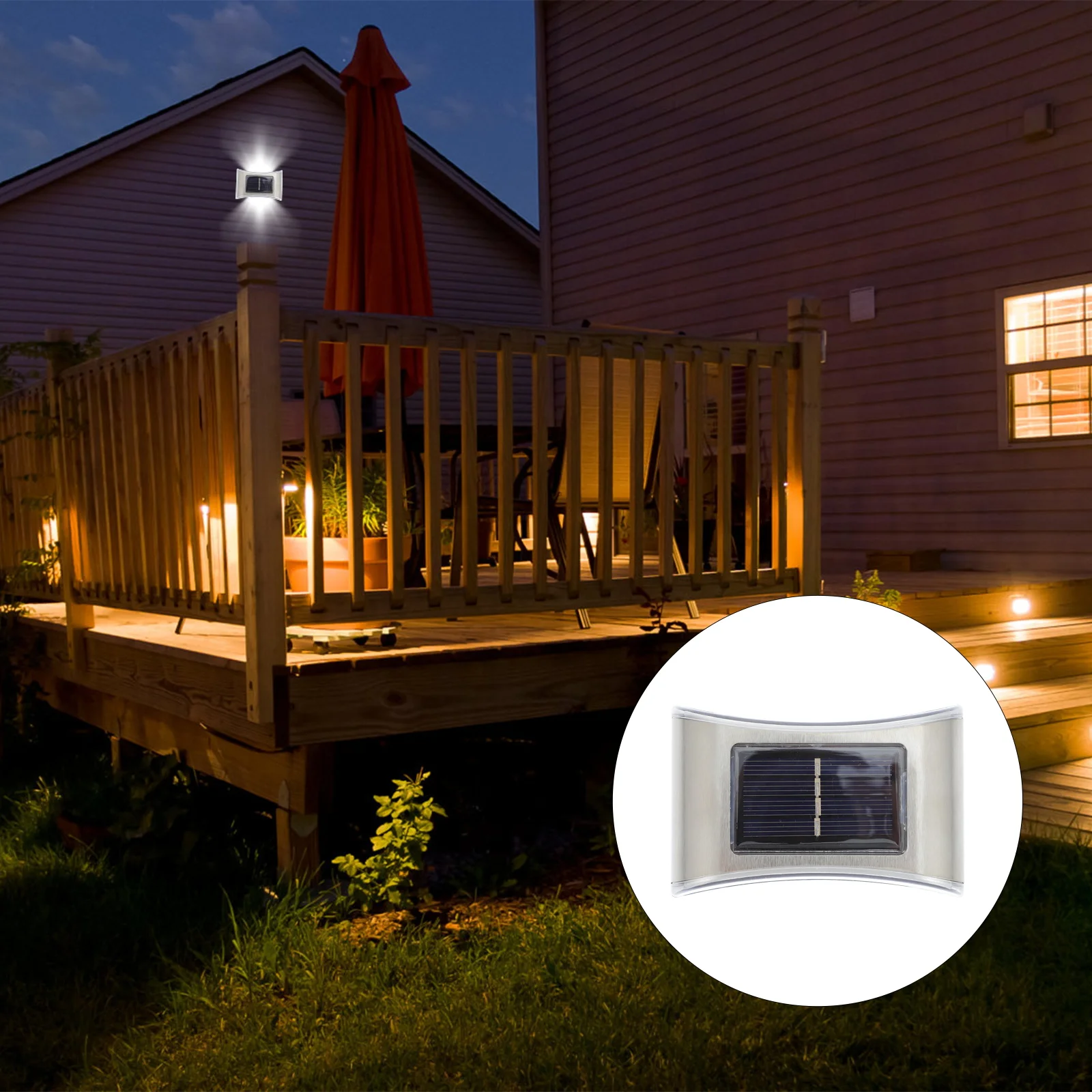 

Solar Powered Wall Lamp Outdoor Garden LED Night Light Waterproof Yard Street Lights ABS PVC Steel Easy Install Automatic