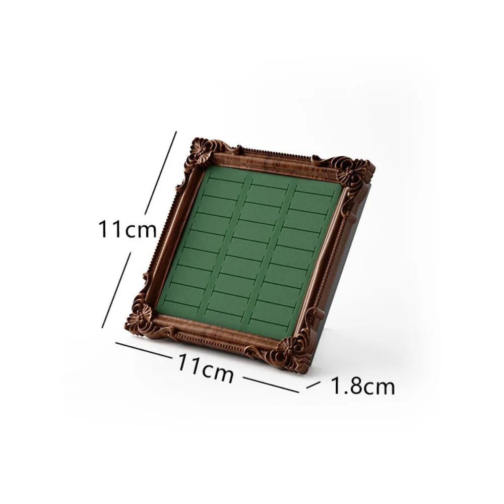 

Vintage Square Ring Display Stand Photo Frame Wooden Jewelry Display Tray Ring Holder Photography Backdrop Props