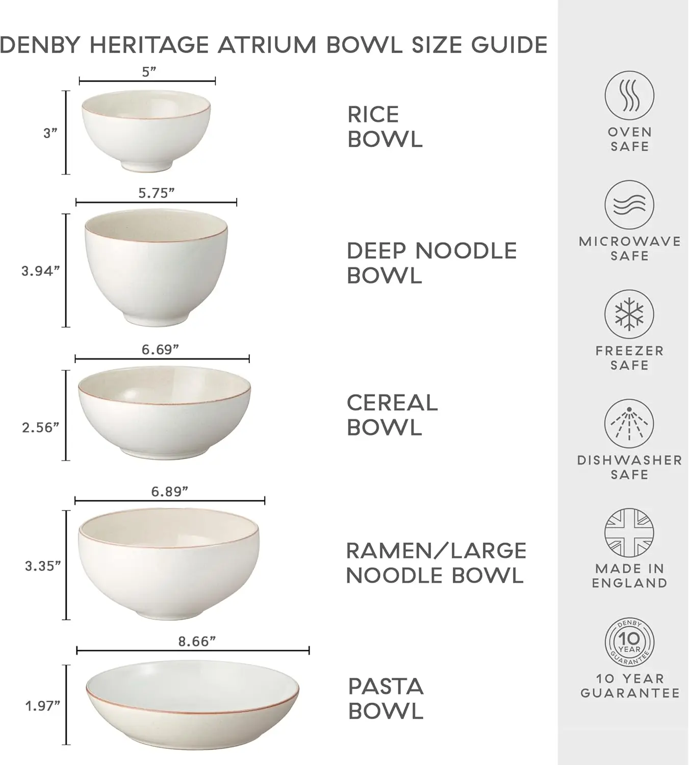 مجموعة أوعية أرز هيريتيج أتريوم مكونة من 4-16.2 أونصة من الحبوب اليومية والحساء والحلوى - حجر سيراميك آمن للاستخدام في غسالة الأطباق والميكروويف