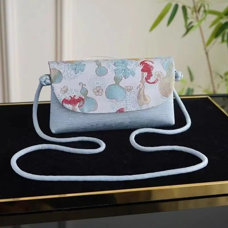 Women New Chinese Style Bag Retro Embroidery Crossbody Shoulder Bag Fashion Versatile Women Phone Purse for Hanfu Outfit
