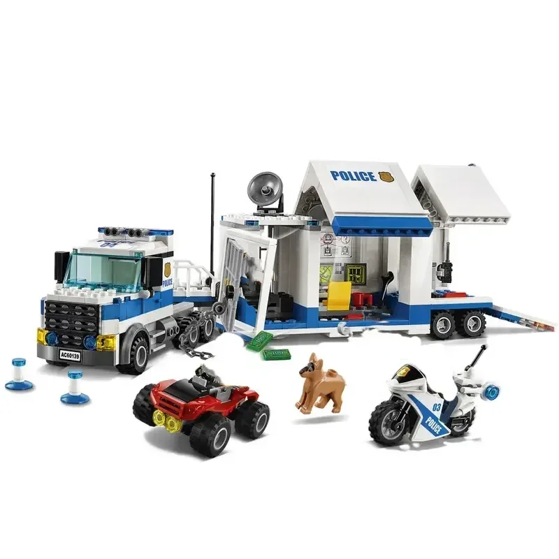 2025年 443ピース 互換ブロックセット シリーズ 組み立てブロック モバイルコマンドセンター パトカー 子供向けギフト MOC組み立て玩具