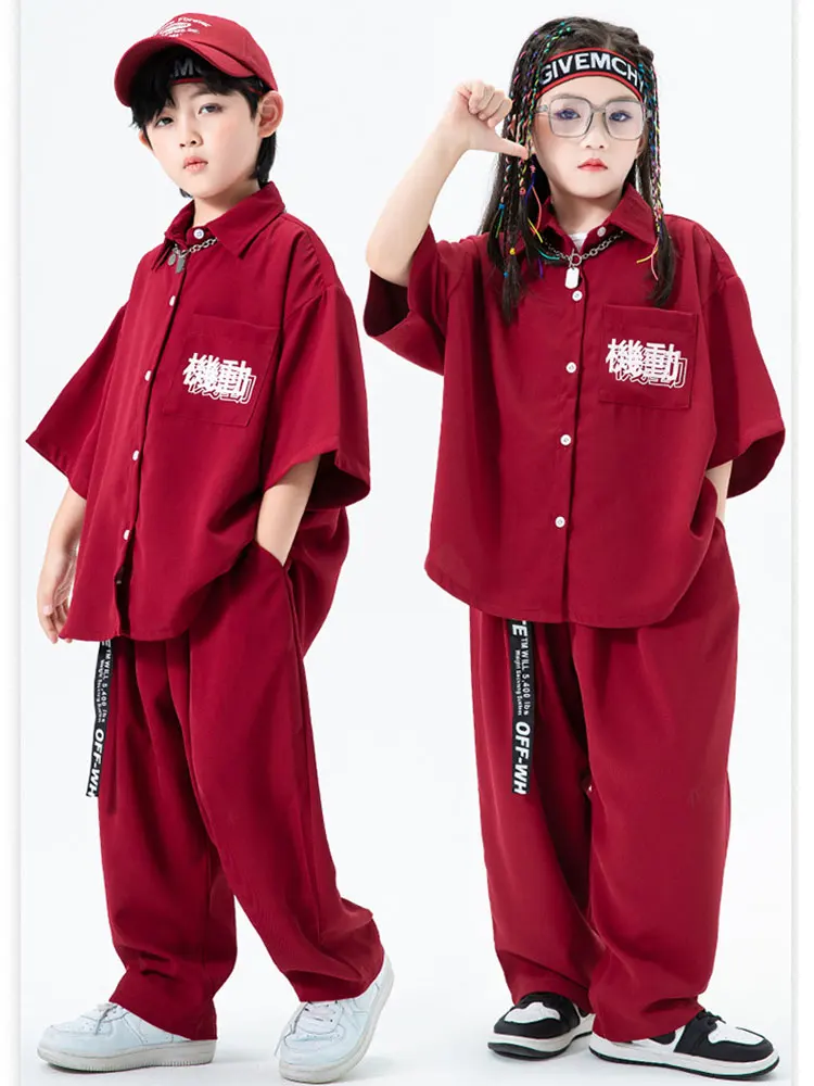 Junge Street Dance Anzug Mädchen Jazz Tanzen Kostüm Kinder Geist schritt Dance Performance Anzug Jungen Hip Hop Set Mädchen Streetwear