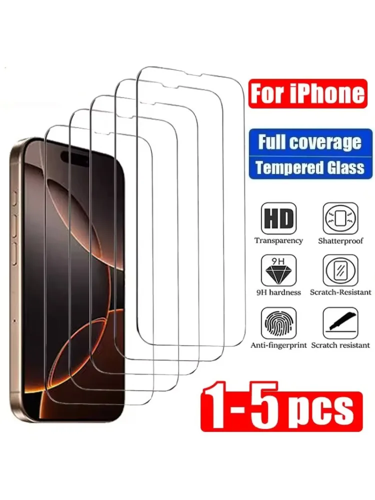 1-5 SZTUK Szkła Hartowanego HD do iPhone'a 17 14 13 12 11 16 15 Pro Max 12 13 X Xs Max XR Folia Ochronna na Ekran — zdjęcie 2