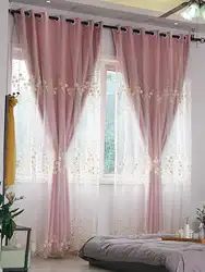 Hot Selling Princess Lace Embroidery Double Layers Curtain for Bedroom Living Room All-season
