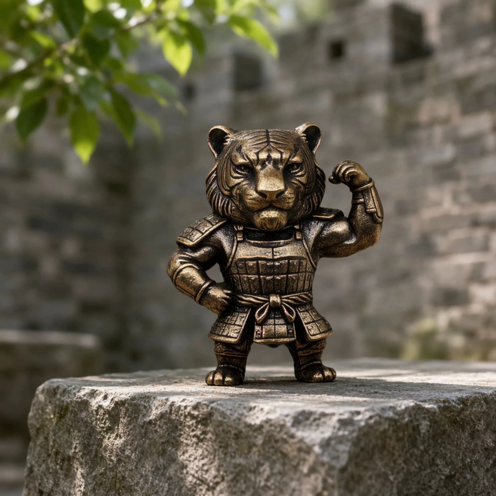 Armor Tiger Warrior Brass Knife Beads EDC DIY Paracord Woven Bracelets Lanyard Pendant Accessories Outdoor Tool Hangings Charms