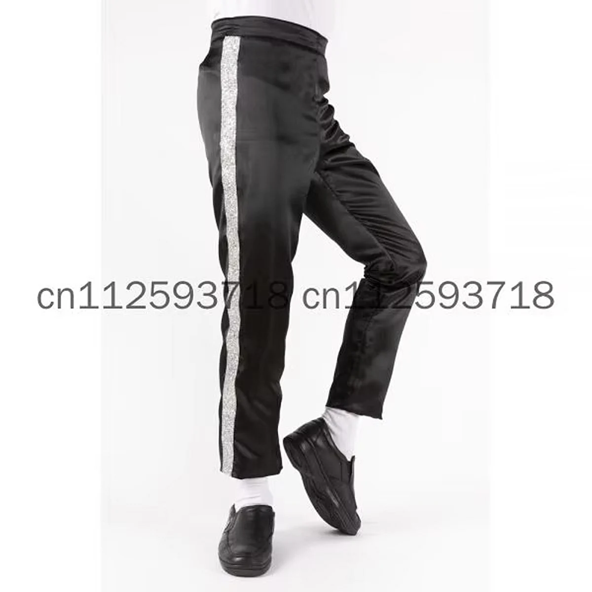 Pantaloni MJ Michael Jackson Billie Jean in stile caviglia nero bianco S