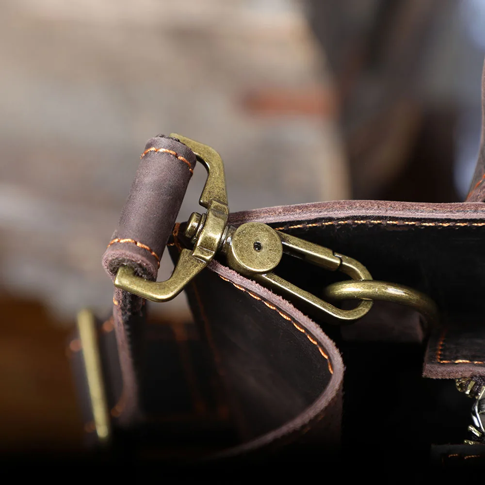 S.WORKER Echtleder-Aktentasche für Herren | Vintage-Bürohandtasche aus Vollnarbenleder für Laptops – Detail 20