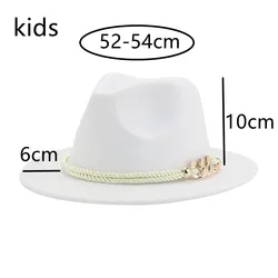 Girl Hat Boys Hat Fedoras Hats for Women 52cm 54cm Solid Small Panama Jazz Caps Belt Dress Formal Outdoor New Sombreros De Mujer